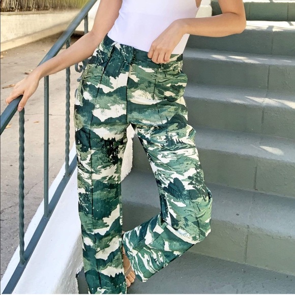 Anthro Eva Franco Landscape Jacquard Slim Pant NWT - Picture 2 of 10